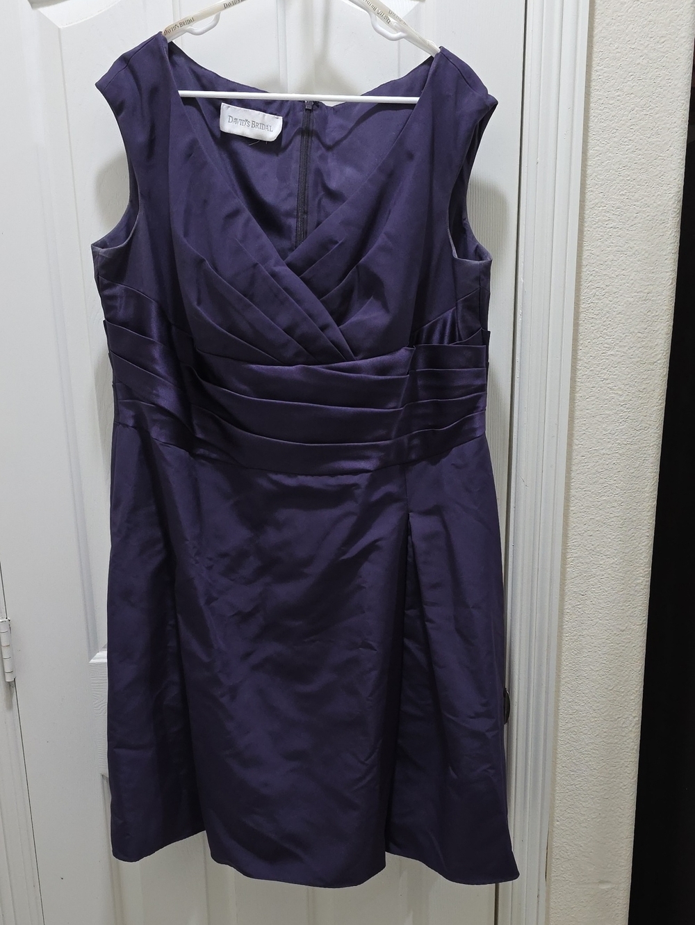 David's Bridal Sleeveless Fit-and-Flare Dress in Navy